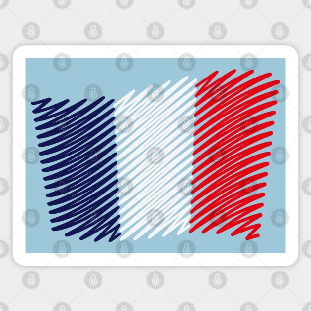 Flag Of France / Tricolour (Scribble) Magnet by MrFaulbaum